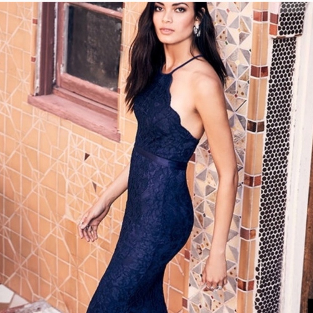 Lulus navy full length zenith dress